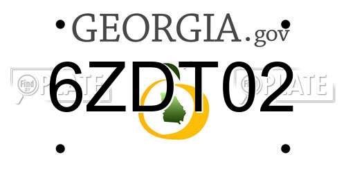 6ZDT02 Georgia License Plate