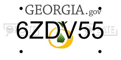 6ZDV55 Georgia License Plate