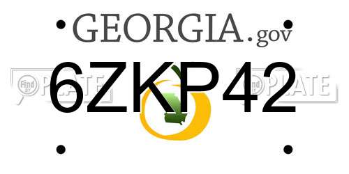 6ZKP42 Georgia License Plate