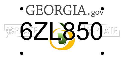6ZL850 Georgia License Plate