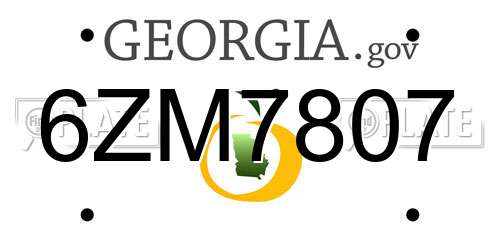 6ZM7807 Georgia License Plate