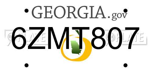 6ZMT807 Georgia License Plate