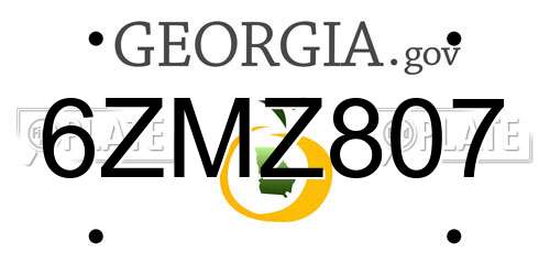 6ZMZ807 Georgia License Plate
