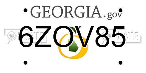 6ZOV85 Georgia License Plate