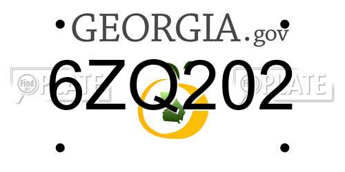 6ZQ202 Georgia License Plate