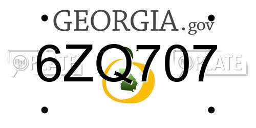 6ZQ707 Georgia License Plate