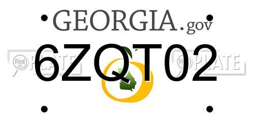 6ZQT02 Georgia License Plate