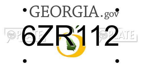 6ZR112 Georgia License Plate