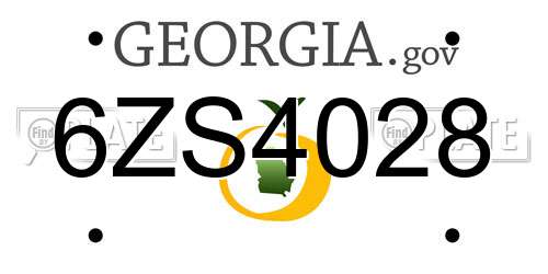 6ZS4028 Georgia License Plate