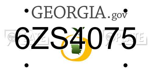 6ZS4075 Georgia License Plate