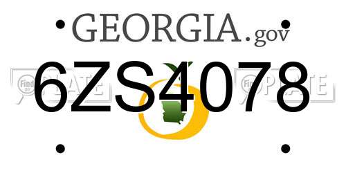 6ZS4078 Georgia License Plate