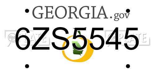 6ZS5545 Georgia License Plate