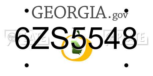 6ZS5548 Georgia License Plate