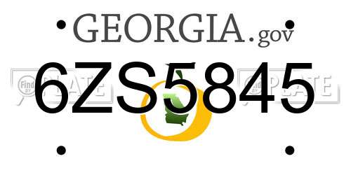 6ZS5845 Georgia License Plate