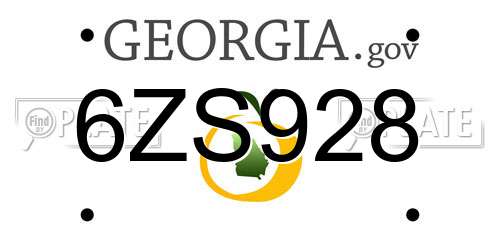 6ZS928 Georgia License Plate