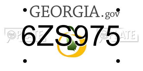 6ZS975 Georgia License Plate