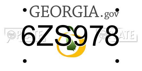6ZS978 Georgia License Plate