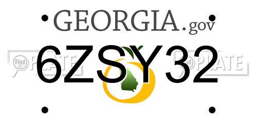 6ZSY32 Georgia License Plate