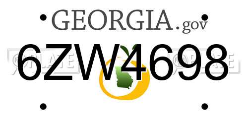 6ZW4698 Georgia License Plate