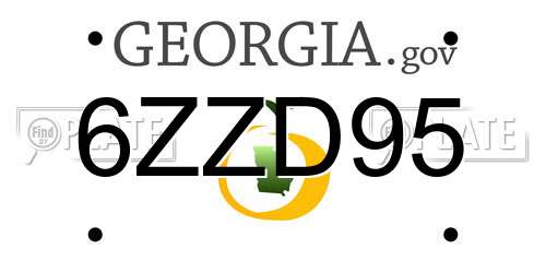 6ZZD95 Georgia License Plate