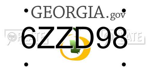 6ZZD98 Georgia License Plate