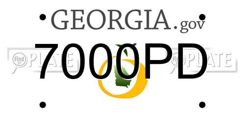 7000PD Georgia License Plate