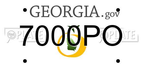 7000PO Georgia License Plate