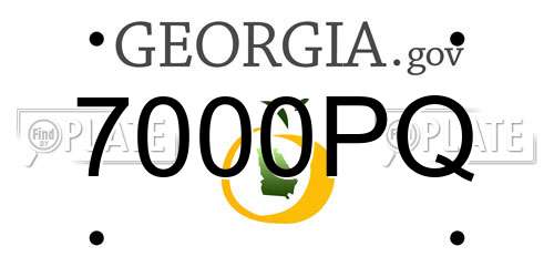 7000PQ Georgia License Plate