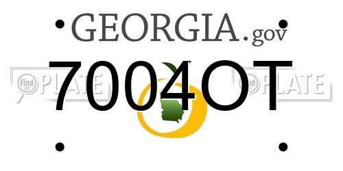 7004OT Georgia License Plate