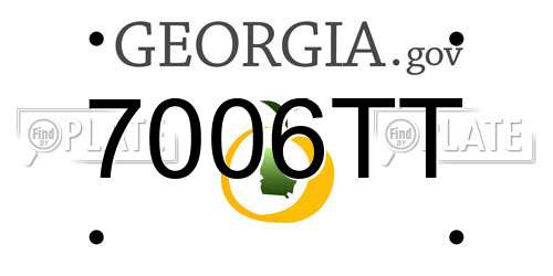 7006TT Georgia License Plate