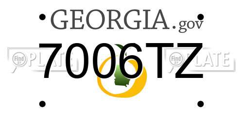 7006TZ Georgia License Plate