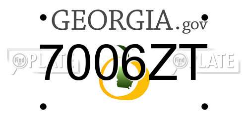 7006ZT Georgia License Plate