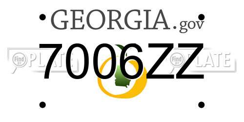 7006ZZ Georgia License Plate