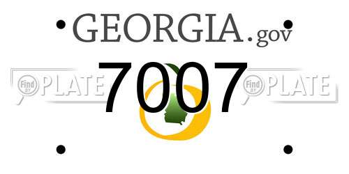 7007 Georgia License Plate
