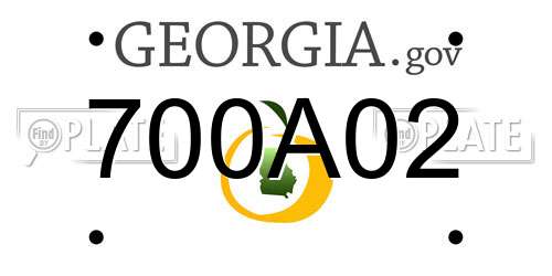 700A02 Georgia License Plate