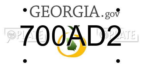 700AD2 Georgia License Plate