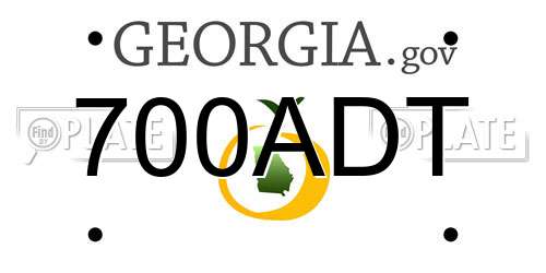 700ADT Georgia License Plate