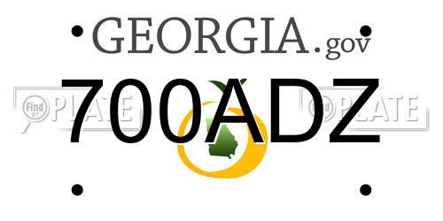 700ADZ Georgia License Plate