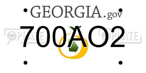 700AO2 Georgia License Plate
