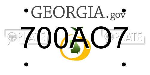 700AO7 Georgia License Plate