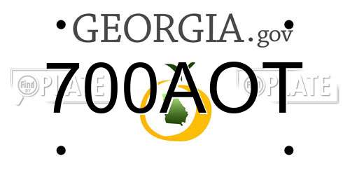 700AOT Georgia License Plate