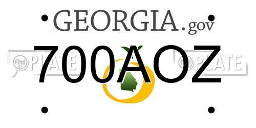 700AOZ Georgia License Plate