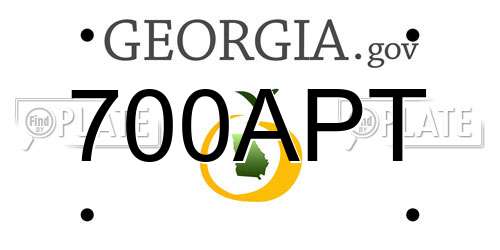 700APT Georgia License Plate
