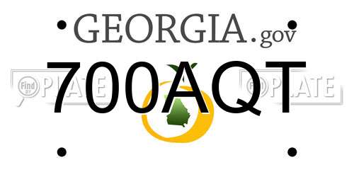 700AQT Georgia License Plate