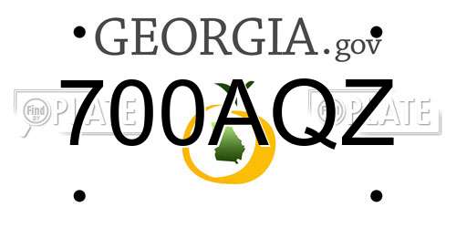 700AQZ Georgia License Plate