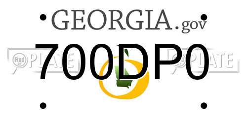 700DP0 Georgia License Plate