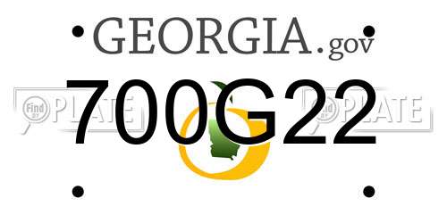 700G22 Georgia License Plate
