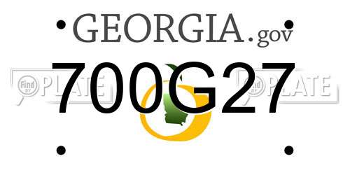 700G27 Georgia License Plate