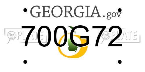 700G72 Georgia License Plate