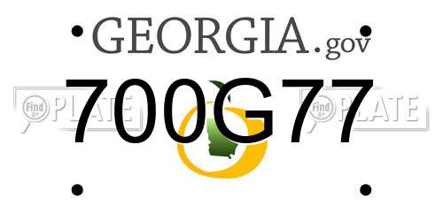 700G77 Georgia License Plate